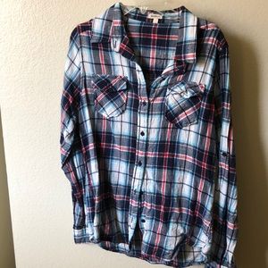 Blue, red, white flannel